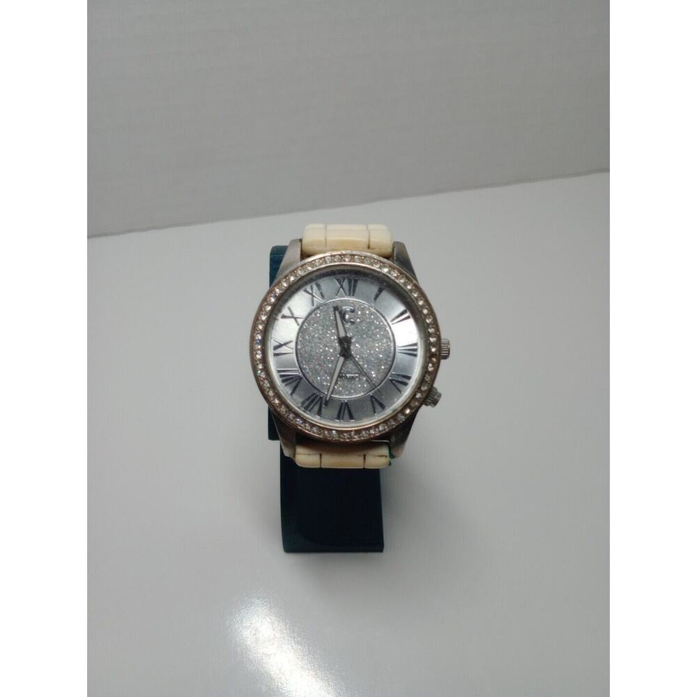 Unisex C Brand Ornate Wrist Watch Analog with White Silicone Band